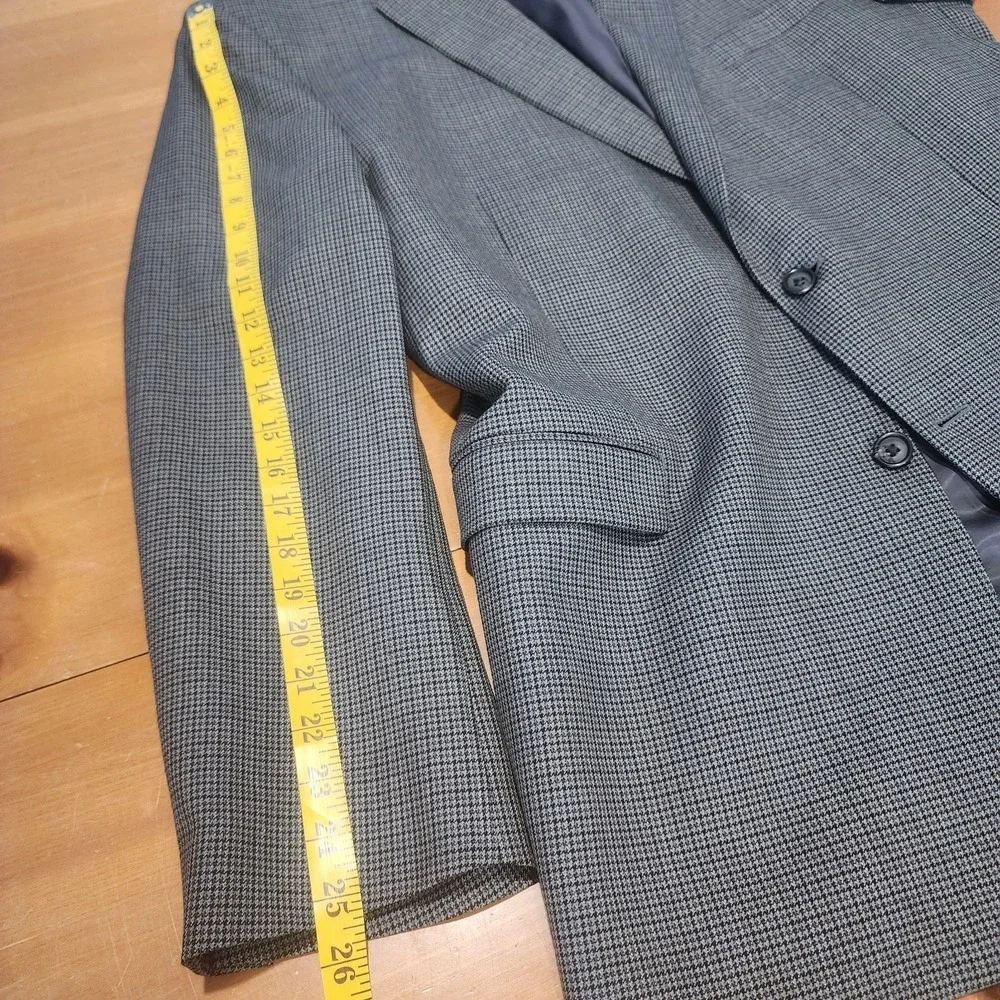 Lauren Ralph Lauren‎ LRL Sport Coat Mens 46L Gray Houndstooth Wool Blazer Career